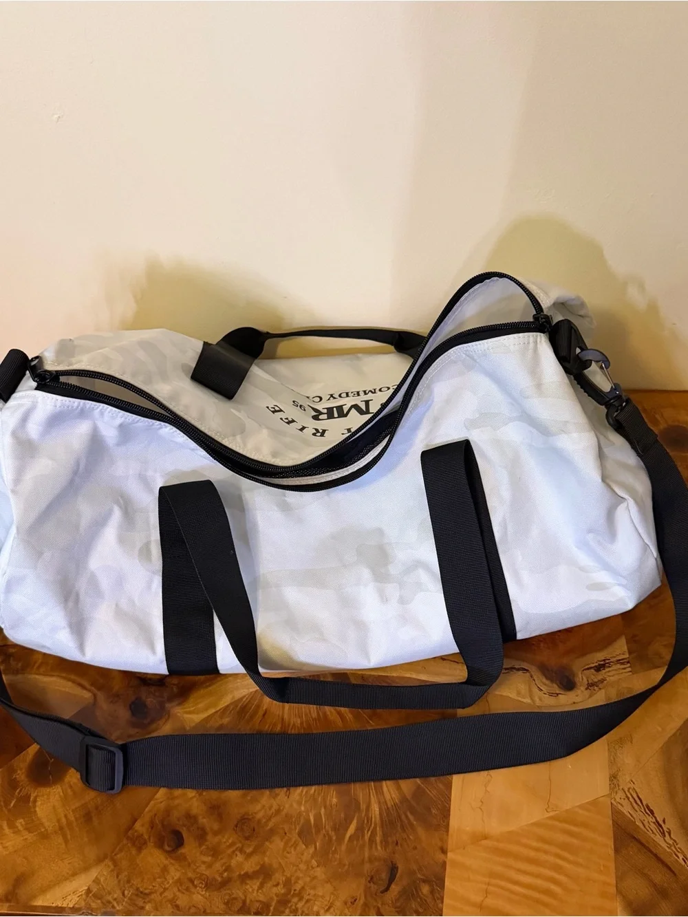 Matt Rife 1995 Comedy Club White Camo Overnight Duffle Gym Bag